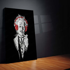 Einstein Beats Metal Poster | Genius Meets Music Wall Art | Creative Mind Inspirational Metal Frame by TurtleWings