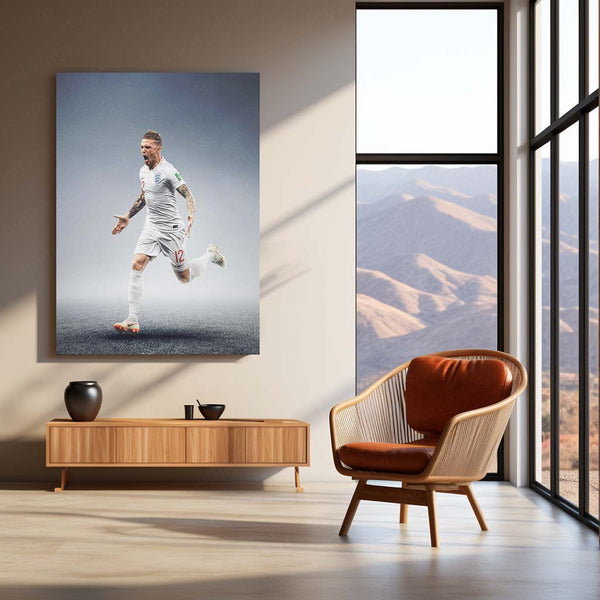 England #12 – Tattooed Arms & Celebration Pose Metal Frame | Three Lions Wall Art - TURTLEWINGS 