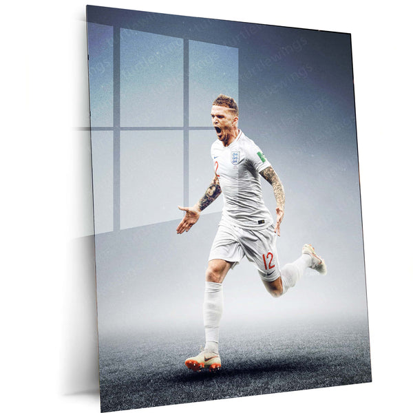 England #12 – Tattooed Arms & Celebration Pose Metal Frame | Three Lions Wall Art - TURTLEWINGS 