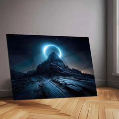 Enigmatic Lunar Eclipse Metal Poster | Celestial Nightscape Wall Art - TURTLEWINGS 