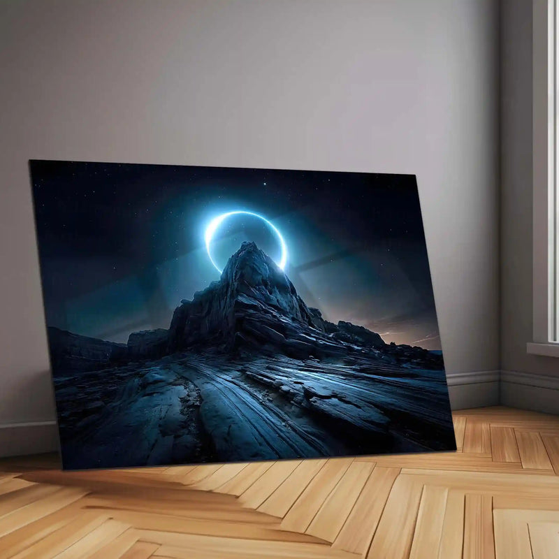 Enigmatic Lunar Eclipse Metal Poster | Celestial Nightscape Wall Art - TURTLEWINGS 