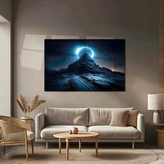 Enigmatic Lunar Eclipse Metal Poster | Celestial Nightscape Wall Art - TURTLEWINGS 