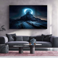 Enigmatic Lunar Eclipse Metal Poster | Celestial Nightscape Wall Art - TURTLEWINGS 