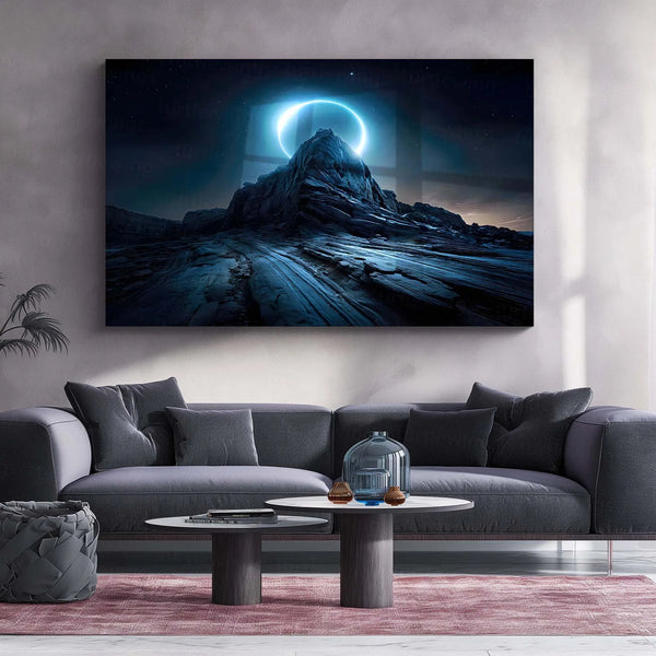 Enigmatic Lunar Eclipse Metal Poster | Celestial Nightscape Wall Art - TURTLEWINGS 