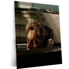 Quote Metal Poster | Brad Pitt – Enjoy the Process | Motivational Mindset Metal Frame | Cinematic Inspirational Wall Art by