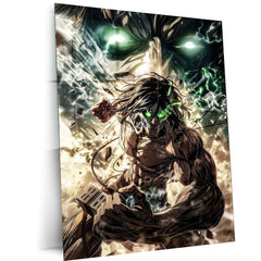 Anime Metal Poster | Eren Yeager (Attack Titan) – Attack on Titan Metal Poster | Shingeki no Kyojin Wall Frame