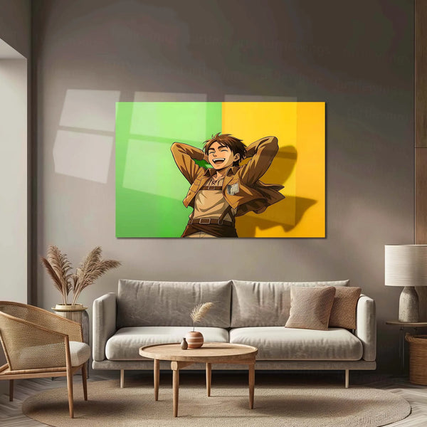 Anime Metal Frame | Eren Yeager | Freedom Within Metal Frame Willpower, Rebellion & Unbreakable Spirit Wall Art - TURTLEWINGS 