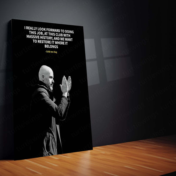 Quote Metal Poster | Erik Ten Hag – Motivational Quote Metal Poster | Football Inspiration Wall Frame