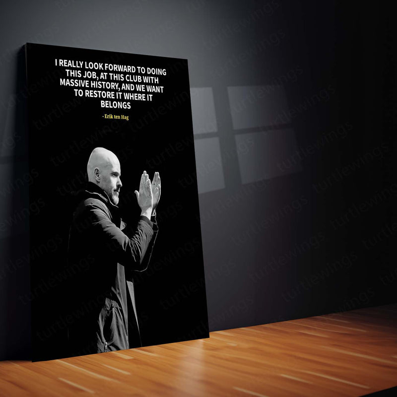 Quote Metal Poster | Erik Ten Hag – Motivational Quote Metal Poster | Football Inspiration Wall Frame