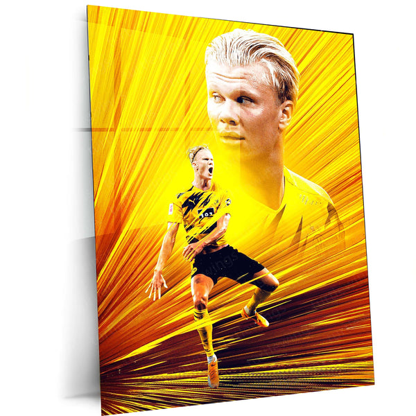 Erling Haaland Norway Jersey – White Background Metal Frame | Minimalist Football Wall Art 01 - TURTLEWINGS 