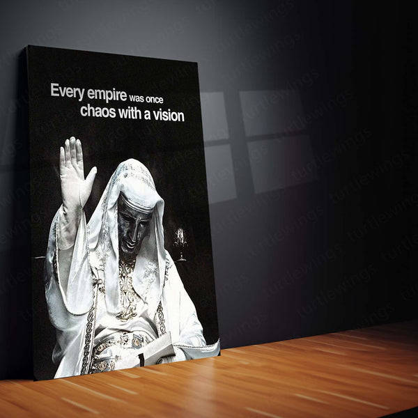 Every Empire Was Once Chaos with a Vision – Visionary Quote Metal Frame | Bold Motivational Wall Art | Entrepreneur & Creator Decor