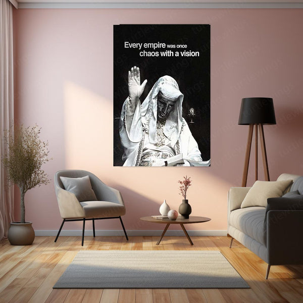 Every Empire Was Once Chaos with a Vision – Visionary Quote Metal Frame | Bold Motivational Wall Art | Entrepreneur & Creator Decor