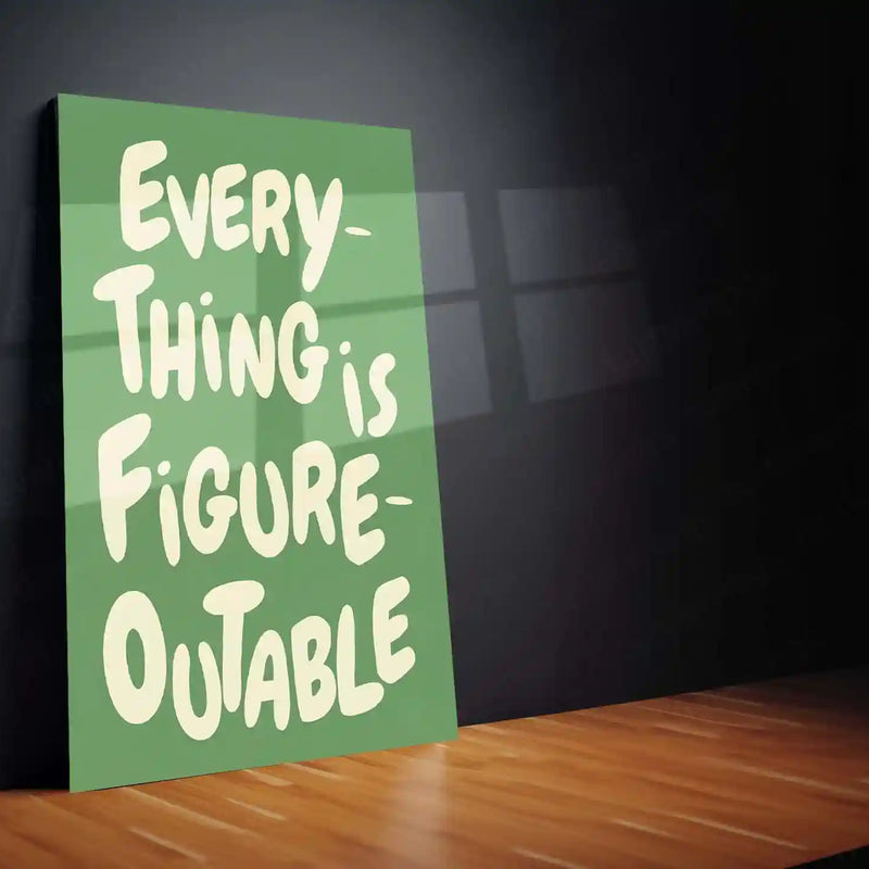 Quote Metal Poster | Everything Is Figureoutable | Growth Mindset Motivation Metal Frame - TURTLEWINGS 
