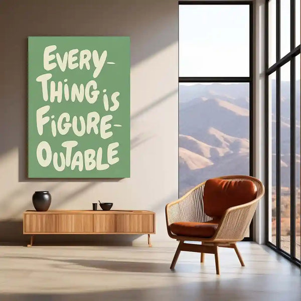 Quote Metal Poster | Everything Is Figureoutable | Growth Mindset Motivation Metal Frame - TURTLEWINGS 