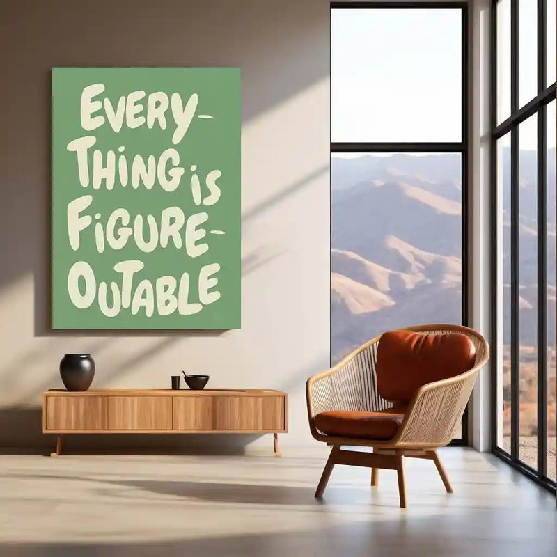 Quote Metal Poster | Everything Is Figureoutable | Growth Mindset Motivation Metal Frame - TURTLEWINGS 