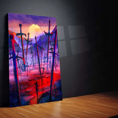 Movies & Series Metal Poster | Expedition 33 – Valley of Fallen Swords | Surreal Fantasy Metal Frame Poster - TURTLEWINGS 
