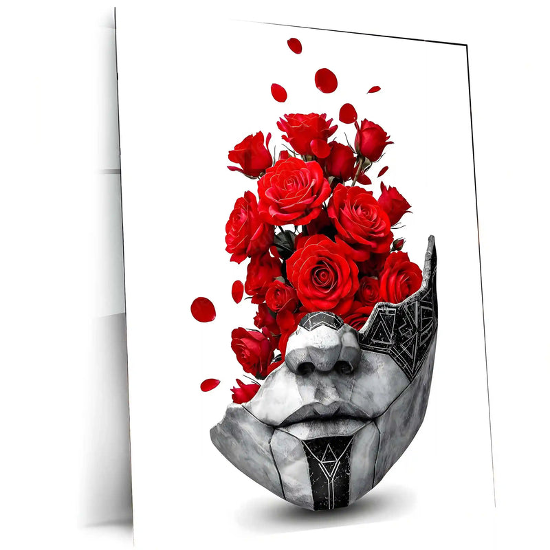 Movies & Series Metal Poster | Expedition 33 – The Mask of Thorns | Surreal Rose Sculpture Metal Frame Poster - TURTLEWINGS 