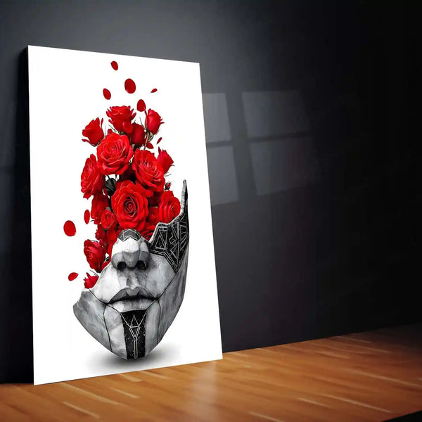 Movies & Series Metal Poster | Expedition 33 – The Mask of Thorns | Surreal Rose Sculpture Metal Frame Poster