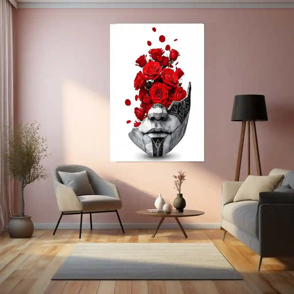 Movies & Series Metal Poster | Expedition 33 – The Mask of Thorns | Surreal Rose Sculpture Metal Frame Poster