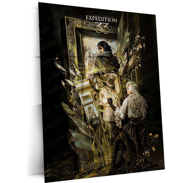 Game Metal Poster | Expedition 33 – Dark Fantasy Game Art Cover Metal Poster | Gothic Warrior Wall Frame