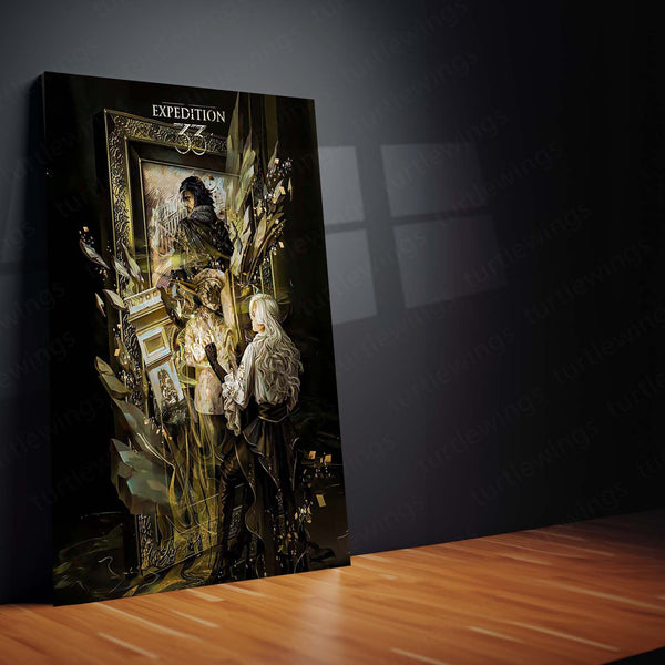 Game Metal Poster | Expedition 33 – Dark Fantasy Game Art Cover Metal Poster | Gothic Warrior Wall Frame