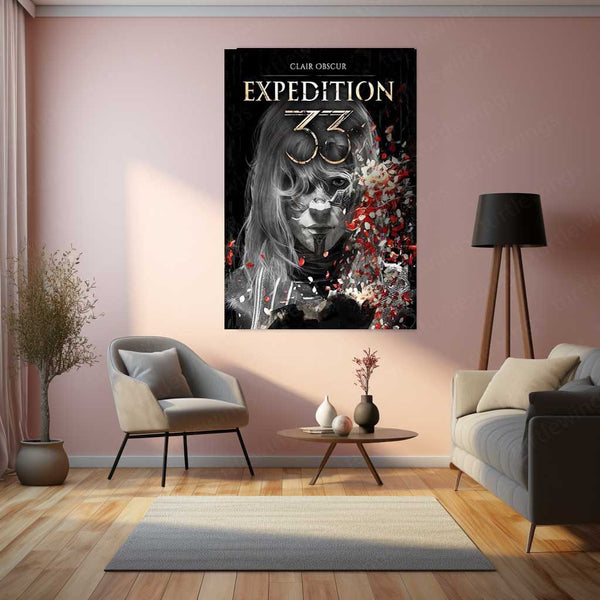 Game Metal Poster | Expedition 33 – Dark Fantasy Game Art Cover Metal Poster | Gothic Warrior Wall Frame 01