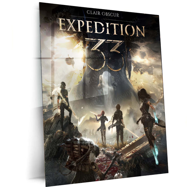 Movies & Series Metal Poster | Expedition 33 – Dark Fantasy Metal Poster | Warrior’s Journey Wall Frame