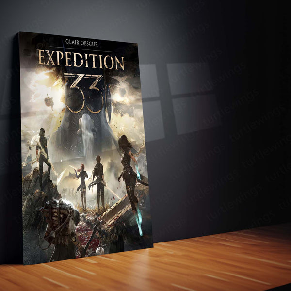 Movies & Series Metal Poster | Expedition 33 – Dark Fantasy Metal Poster | Warrior’s Journey Wall Frame