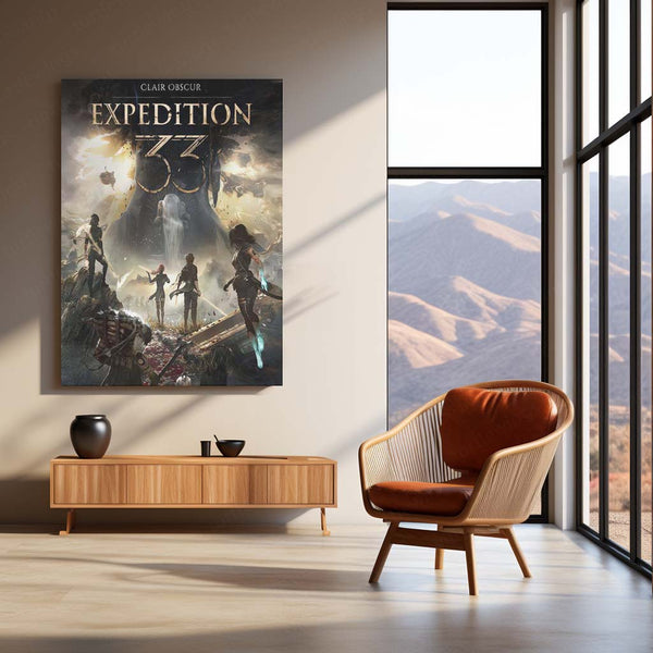 Movies & Series Metal Poster | Expedition 33 – Dark Fantasy Metal Poster | Warrior’s Journey Wall Frame