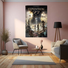 Movies & Series Metal Poster | Expedition 33 – Dark Fantasy Metal Poster | Warrior’s Journey Wall Frame