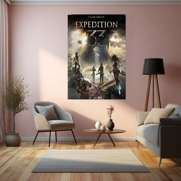 Movies & Series Metal Poster | Expedition 33 – Dark Fantasy Metal Poster | Warrior’s Journey Wall Frame