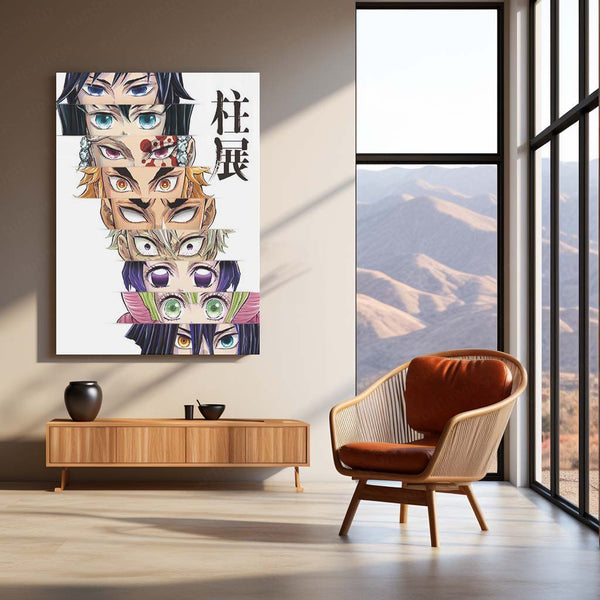 Eyes of the Hashira – Demon Slayer Pillars Art Metal Poster | Kimetsu no Yaiba Wall Frame