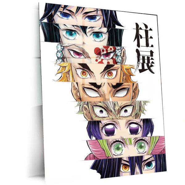 Eyes of the Hashira – Demon Slayer Pillars Art Metal Poster | Kimetsu no Yaiba Wall Frame