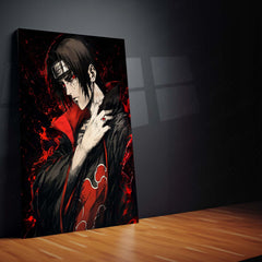 Anime Metal Poster Set of 3 | Naruto | Itachi Uchiha & Madara Uchiha Sharingan Red Lightning Triptych Wall Art