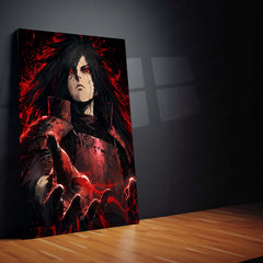 Anime Metal Poster Set of 3 | Naruto | Itachi Uchiha & Madara Uchiha Sharingan Red Lightning Triptych Wall Art