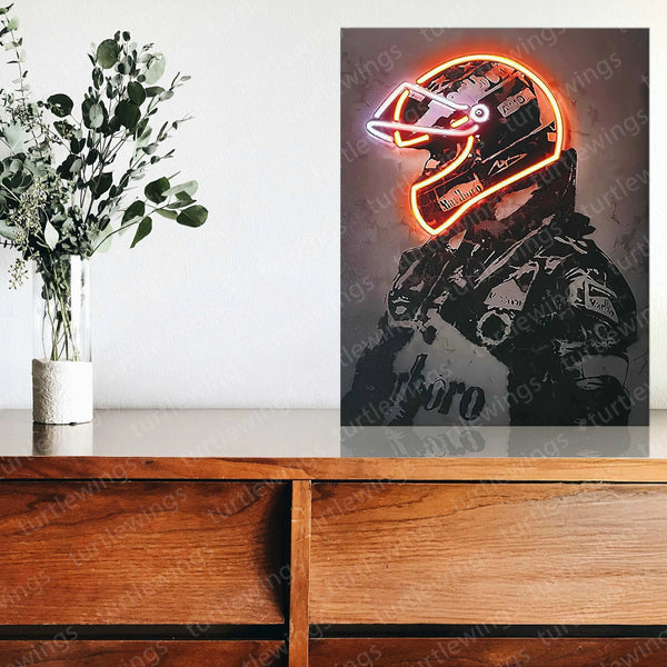 F1 Racing Cars Driver Neon LED Metal Frame â High-Speed Motorsport Art 2 - TURTLEWINGS 