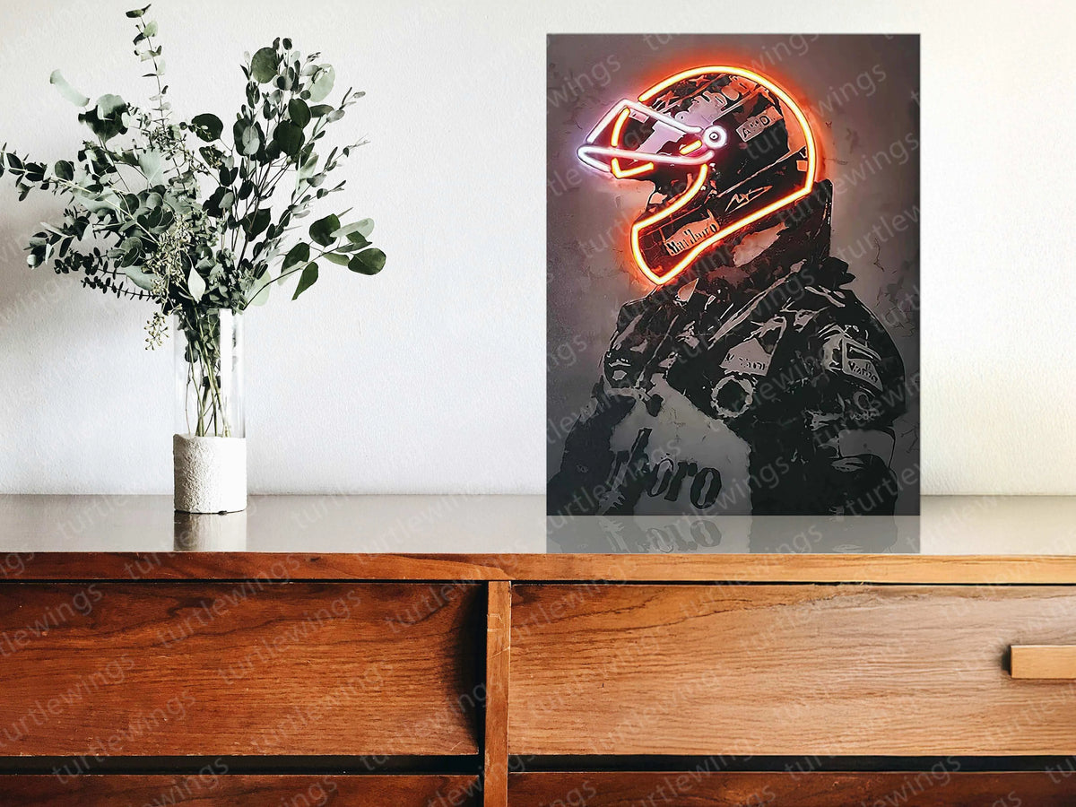 Car Led Frame Neon F1 Racing Cars Driver Neon LED Metal Frame â High-Speed Motorsport A ...