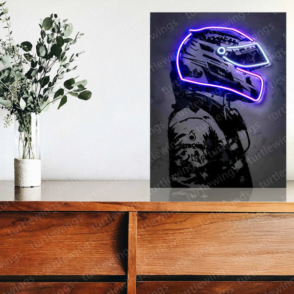 F1 Racing Cars Driver Neon LED Metal Frame â High-Speed Motorsport Art 3 - TURTLEWINGS 