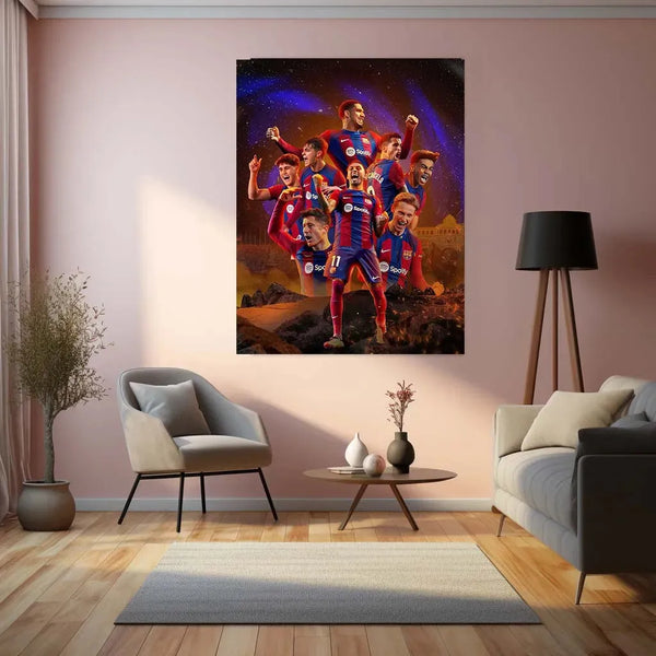 Sports | FC Barcelona Metal Poster – Premium Football Club Wall Art 1 - TURTLEWINGS 