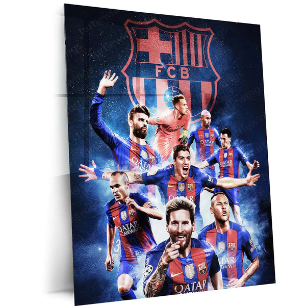 Sports | FC Barcelona Metal Poster – Premium Football Club Wall Art - TURTLEWINGS 