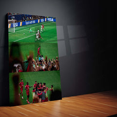 Cristiano Ronaldo FIFA World Cup 2026 Goal Celebration Metal Poster | Portugal Historic Match Collector Wall Art