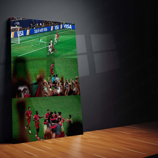 Cristiano Ronaldo FIFA World Cup 2026 Goal Celebration Metal Poster | Portugal Historic Match Collector Wall Art