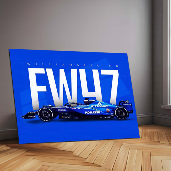 Williams Racing – FW47 Metal Frame | 2024 Formula 1 Car Wall Art - TURTLEWINGS 