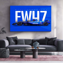 Williams Racing – FW47 Metal Frame | 2024 Formula 1 Car Wall Art - TURTLEWINGS 
