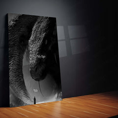 Quote Metal Poster | Face Your Ego Metal Poster | Dark Motivational Wall Art | Premium Metal Frame