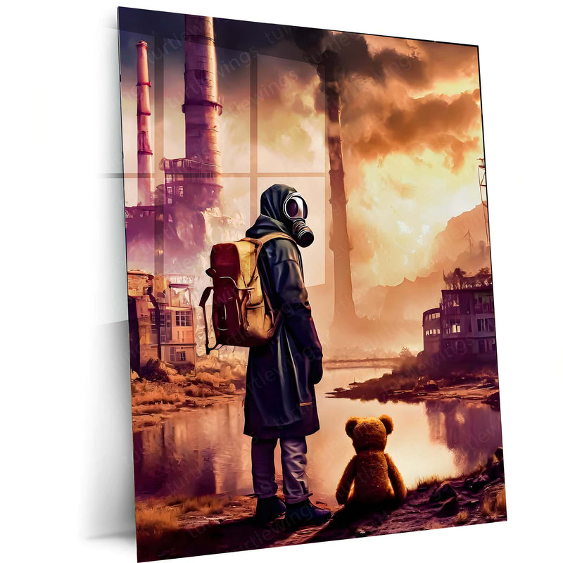 Game Metal Poster | Fallout – The Last Wanderer | Post-Apocalyptic Survival Metal Frame Poster
