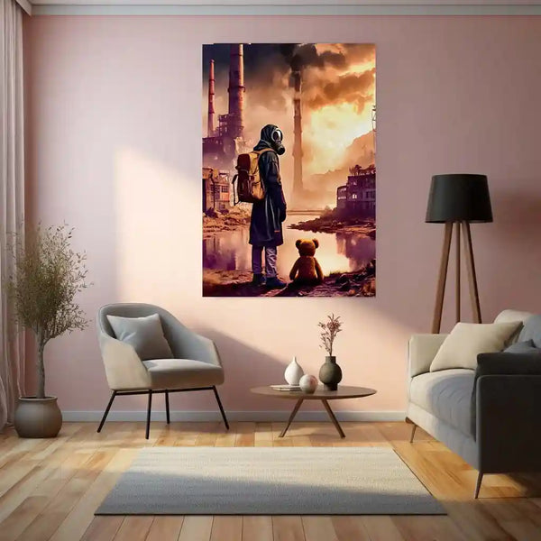 Game Metal Poster | Fallout – The Last Wanderer | Post-Apocalyptic Survival Metal Frame Poster