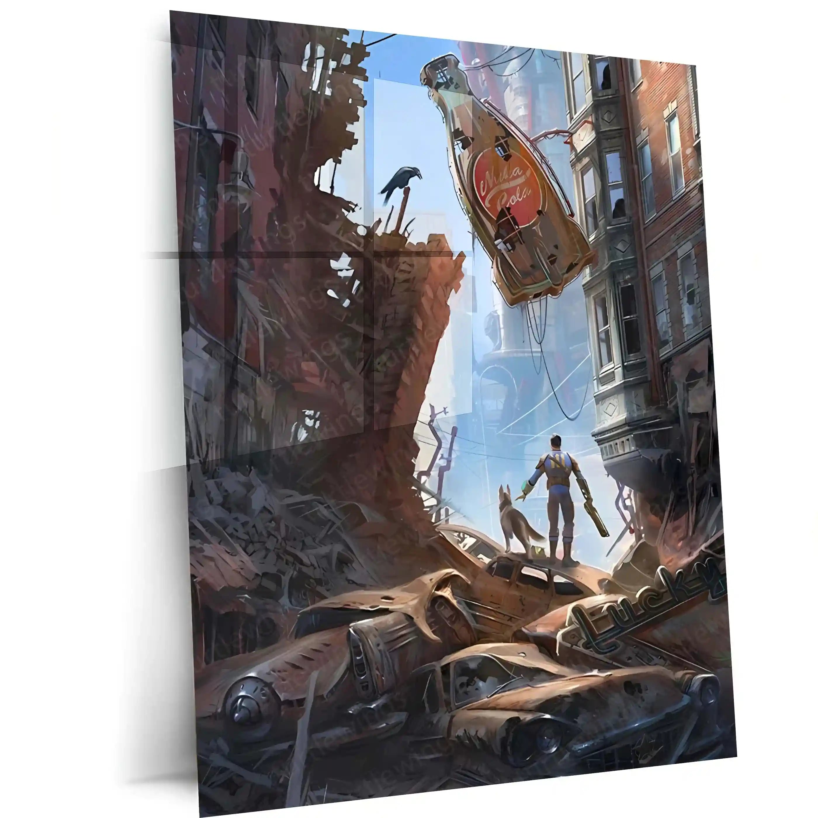 Game Metal Poster | Fallout Metal Frame | Post-Apocalyptic Gaming Wall ...