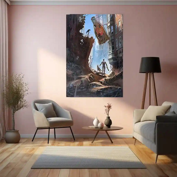 Game Metal Poster | Fallout Metal Frame | Post-Apocalyptic Gaming Wall Art | Premium Metal Poster