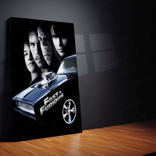 Fast & Furious – Full Throttle Edition Metal Poster | Iconic Muscle Car & Cast Wall Frame